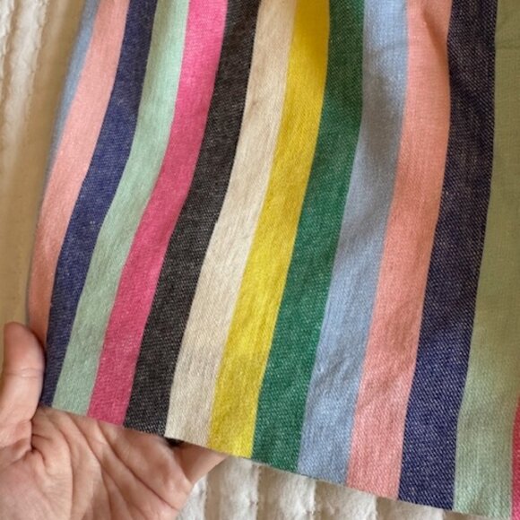 J.Crew Pull-on Linen Skirt In Rainbow Stripe - Picture 3 of 7